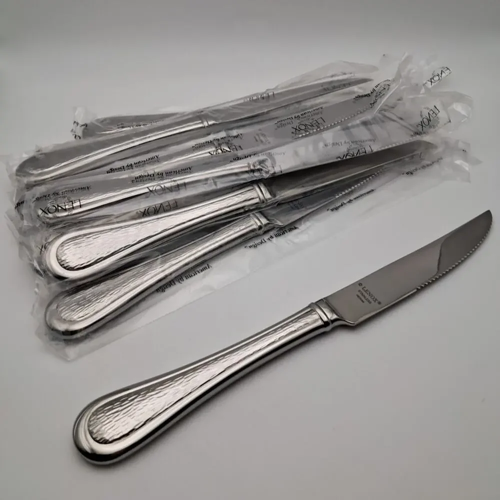 12 Piece Lenox Barlowe Steak Knives Set 18/10 Stainless Flatware Glossy Vietnam